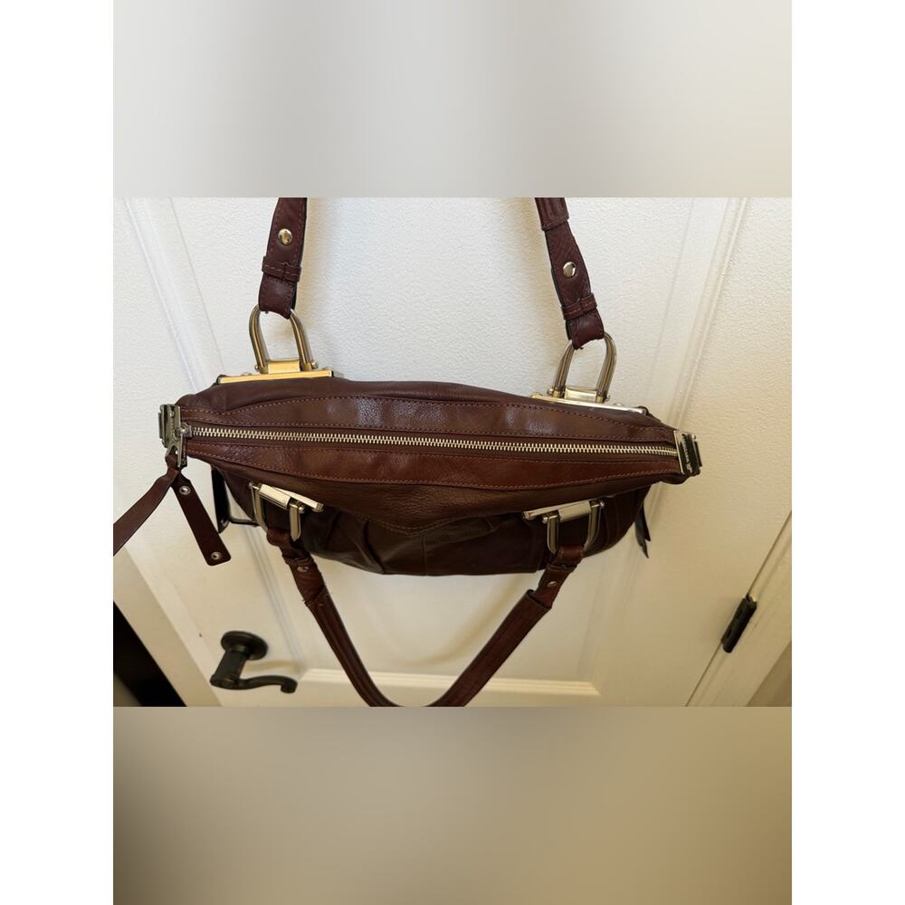 Gorgeous B. Makowsky shoulder bag chocolate brown leather - Picture 8 of 16